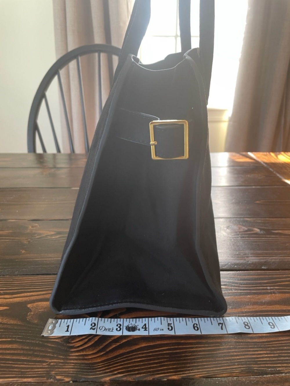 The Row Margaux Black Suede Satchel with Gold Hardware New - Picture 16 of 16